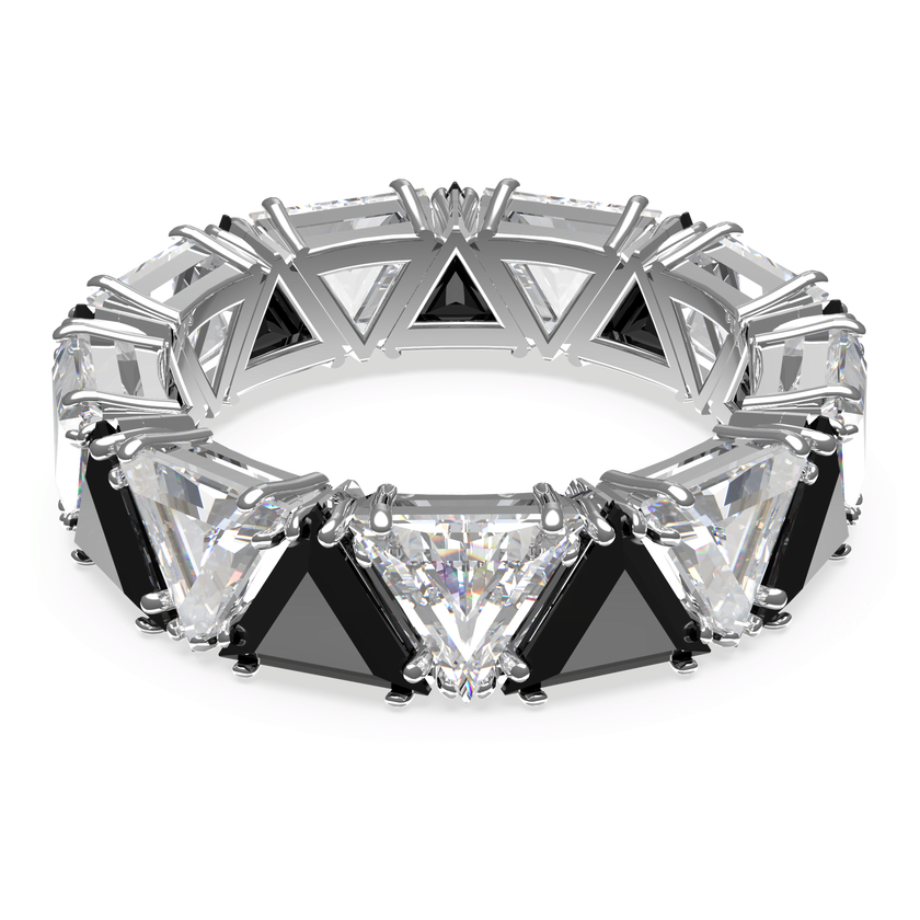 swarovski matrix cocktail ring  triangle cut  black  rhodium plated
