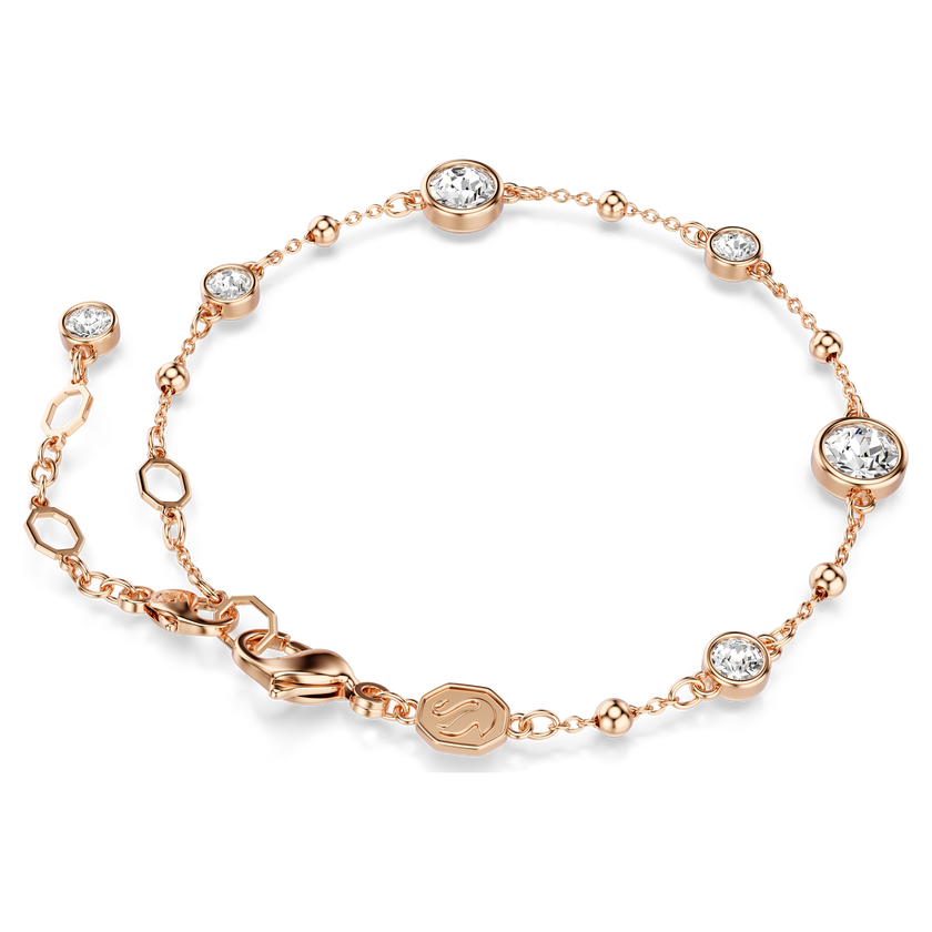 swarovski imber bracelet  round cut  white  rose gold tone plated