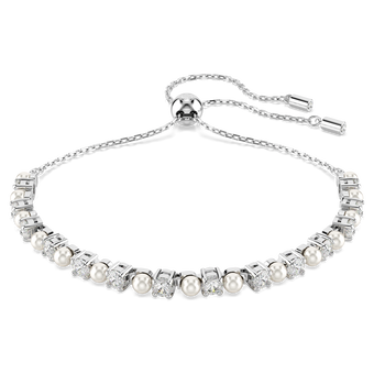 swarovski matrix bracelet crystal pearl round cut white rhodium plated