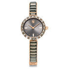 swarovski matrix bangle watch swiss made crystal bracelet gray rose gold tone finish