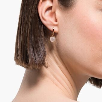 swarovski ginger drop earrings  white  rose gold tone plated