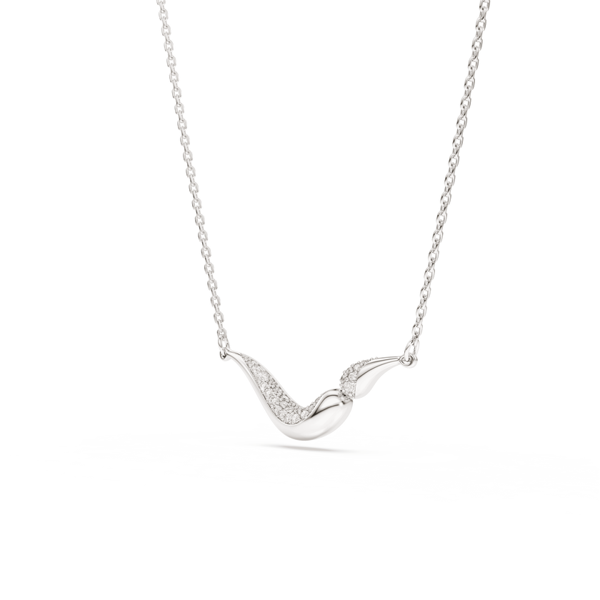 swarovski classica necklace  round cut  white  sterling silver