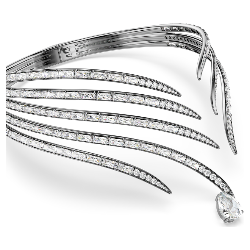 swarovski the vienna collection choker  feather  white  ruthenium plated
