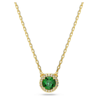 swarovski una angelic pendant round cut pav green gold tone plated