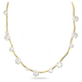 swarovski constella necklace  round cut crystal  white  gold tone plated