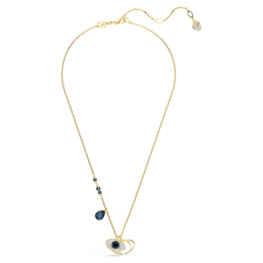 swarovski symbolica pendant  evil eye  blue  gold tone plated