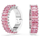 swarovski matrix ear cuffs baguette cut pink rhodium plated