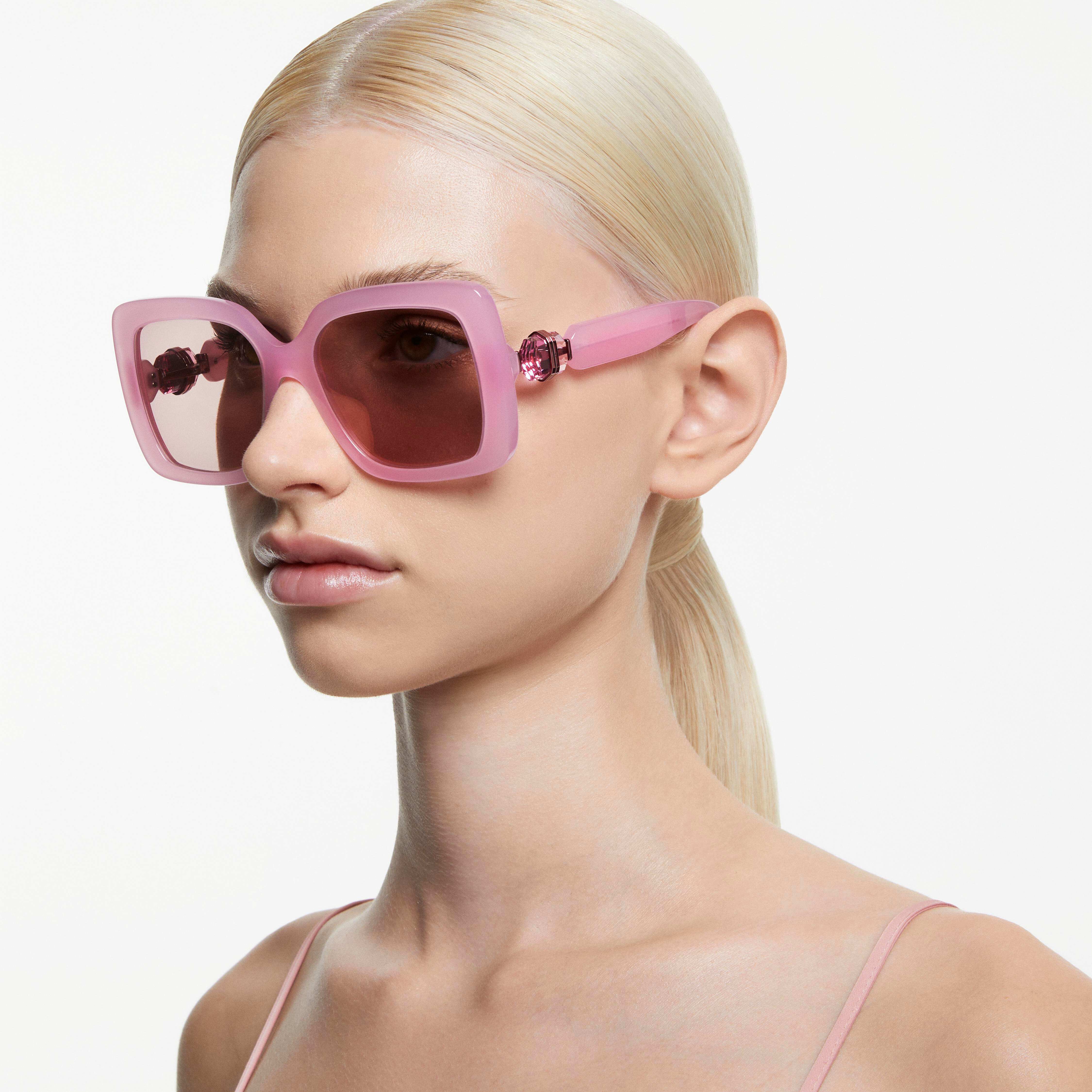 swarovski sunglasses  oversized  square shape  sk0061el  pink