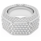 swarovski dextera ring  octagon shape  pav   white  rhodium plated