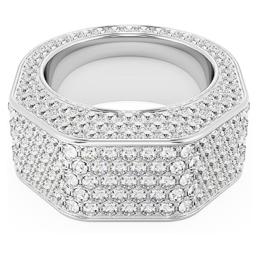 swarovski dextera ring  octagon shape  pav   white  rhodium plated