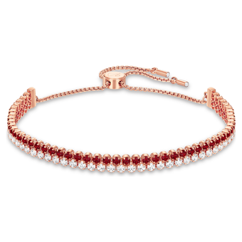 swarovski subtle bracelet  red  rose gold tone plated