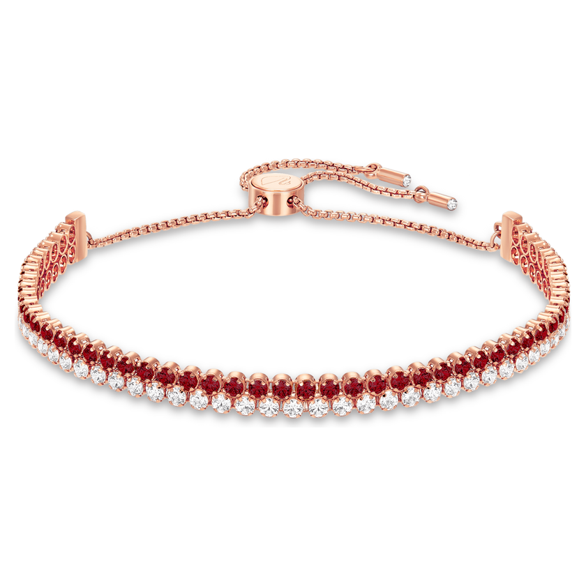 swarovski subtle bracelet  red  rose gold tone plated