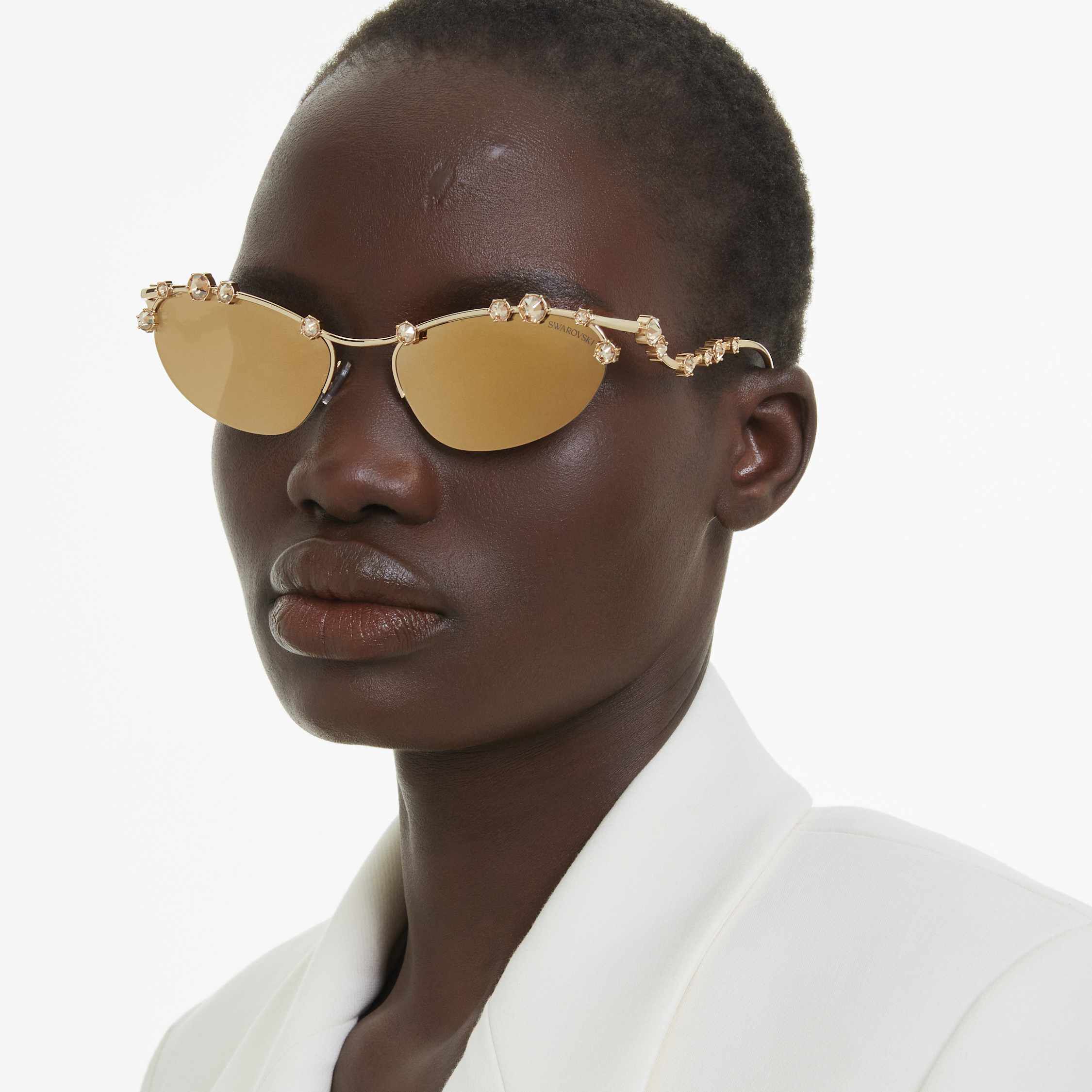 swarovski sunglasses  cat eye shape  sku001  gold tone