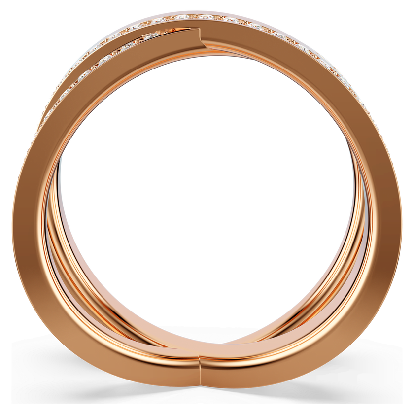 swarovski delta ring  round cut  white  rose gold tone plated