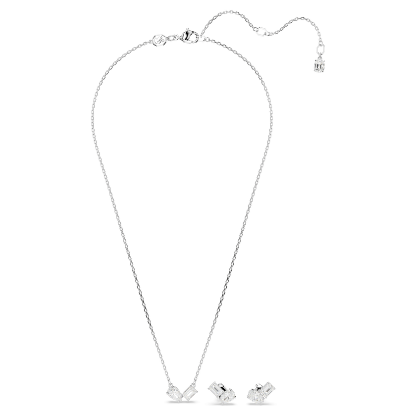 swarovski mesmera set  mixed cuts  white  rhodium plated
