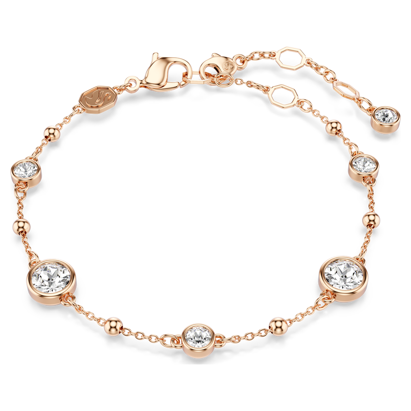 swarovski imber bracelet  round cut  white  rose gold tone plated