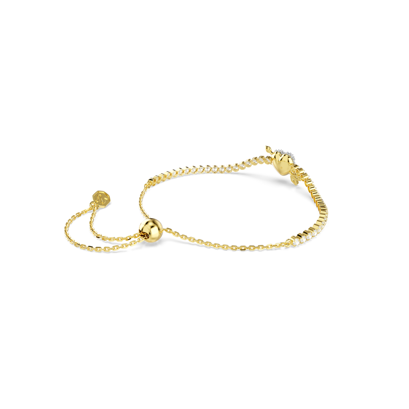 swarovski idyllia bracelet  mixed cuts  heart with arrow  white  gold tone plated