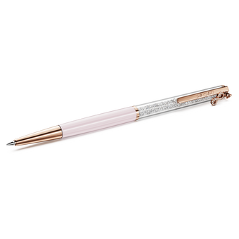 swarovski crystalline silk ballpoint pen infinity pink lacquered rose gold tone plated