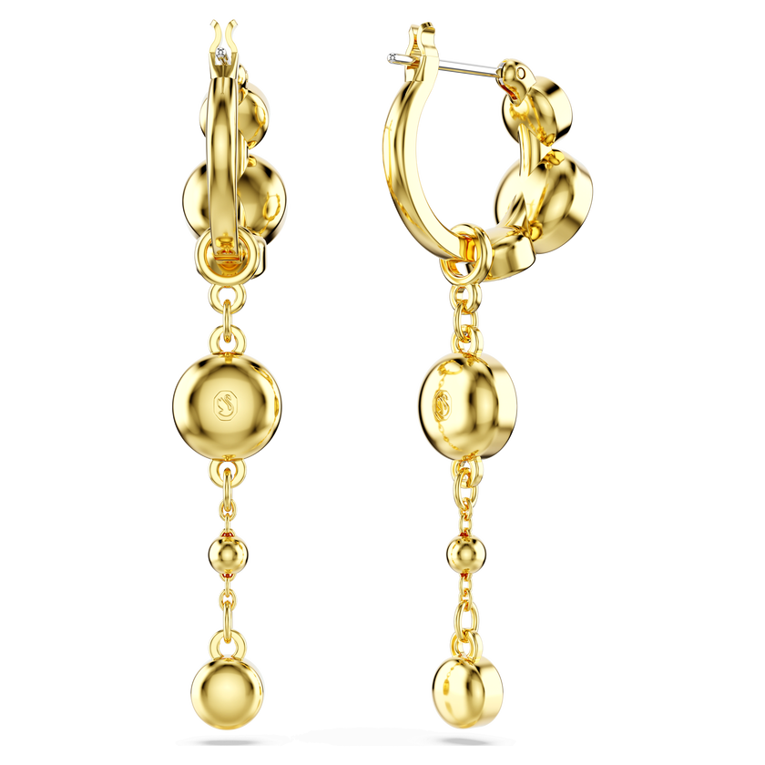swarovski imber drop earrings  round cut  white  mixed metal finish