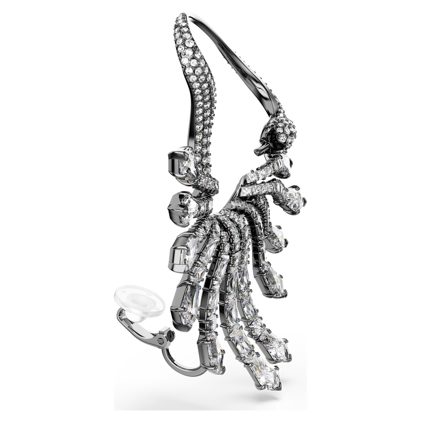 swarovski the vienna collection ear cuff  swan  white  ruthenium plated