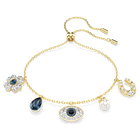 swarovski symbolica bracelet clover evil eye and horseshoe blue gold tone plated