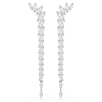 swarovski mesmera earrings  marquise cut  white  rhodium plated