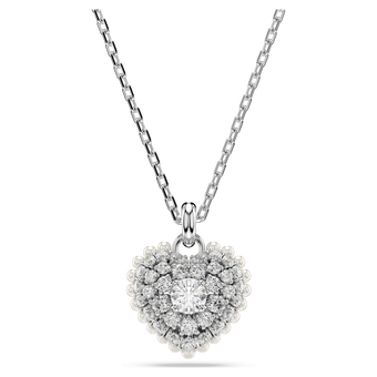 swarovski idyllia pendant heart white rhodium plated