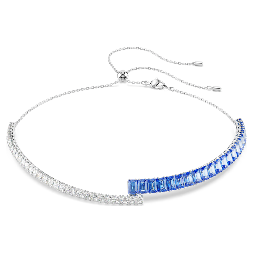 swarovski matrix choker  mixed cuts  blue  rhodium plated