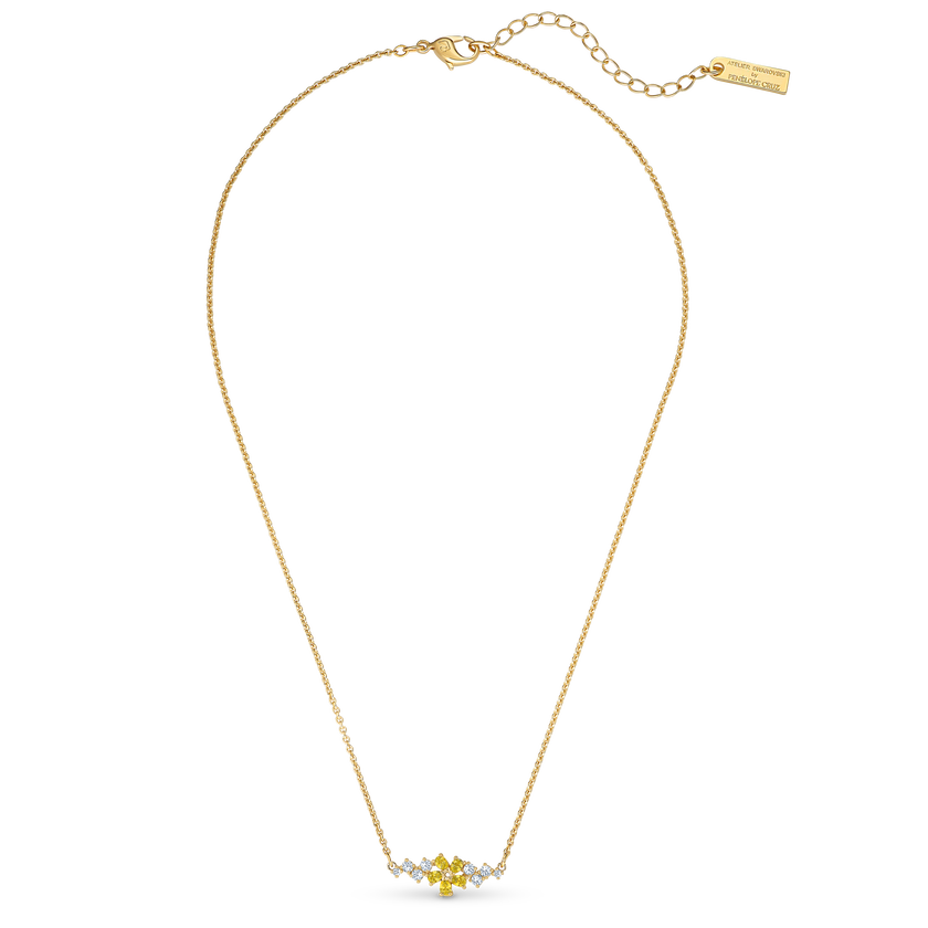 Botanical Necklace, Yellow, Gold-tone plated