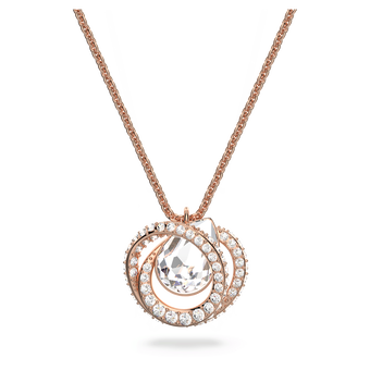 swarovski generation pendant  white  rose gold tone plated