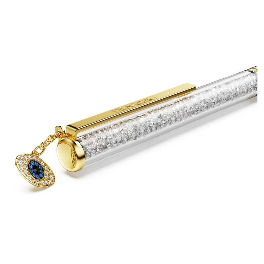 swarovski crystalline silk ballpoint pen  evil eye  gold tone  mixed metal finish