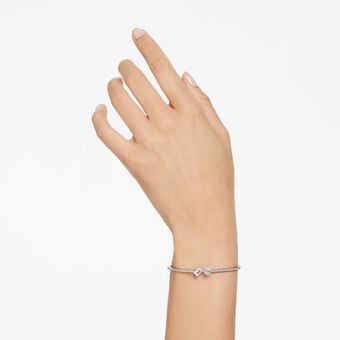 swarovski mesmera bangle  mixed cuts  white  rhodium plated