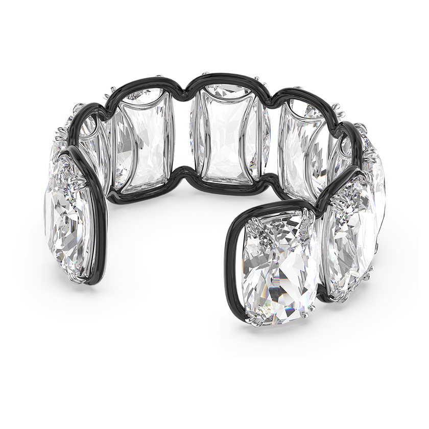swarovski harmonia cuff  oversized floating crystals  white  mixed metal finish