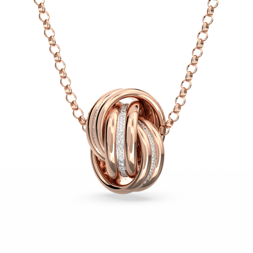 swarovski further pendant  intertwined circles  white  rose gold tone plated