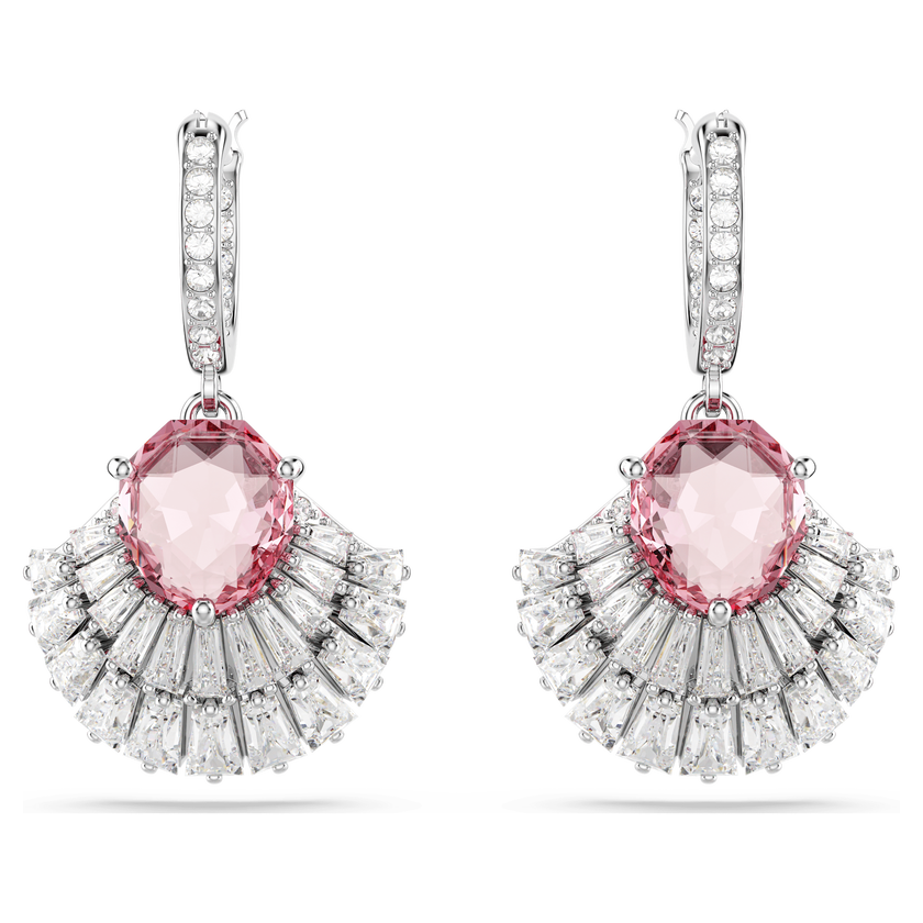 swarovski idyllia drop earrings  shell  pink  rhodium plated