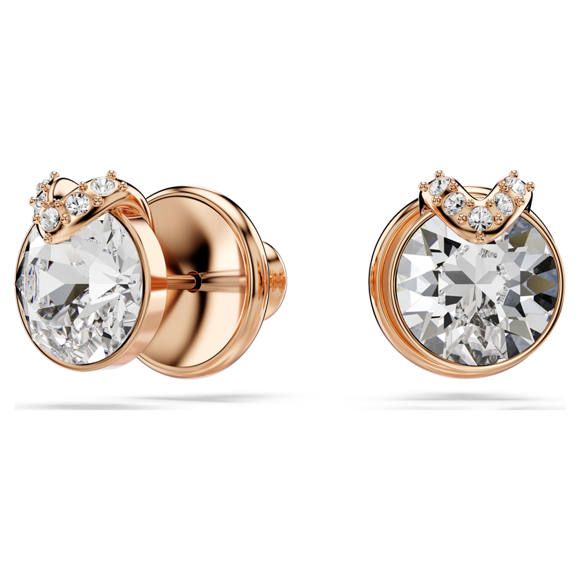 swarovski bella v set  round cut  white  rose gold tone plated