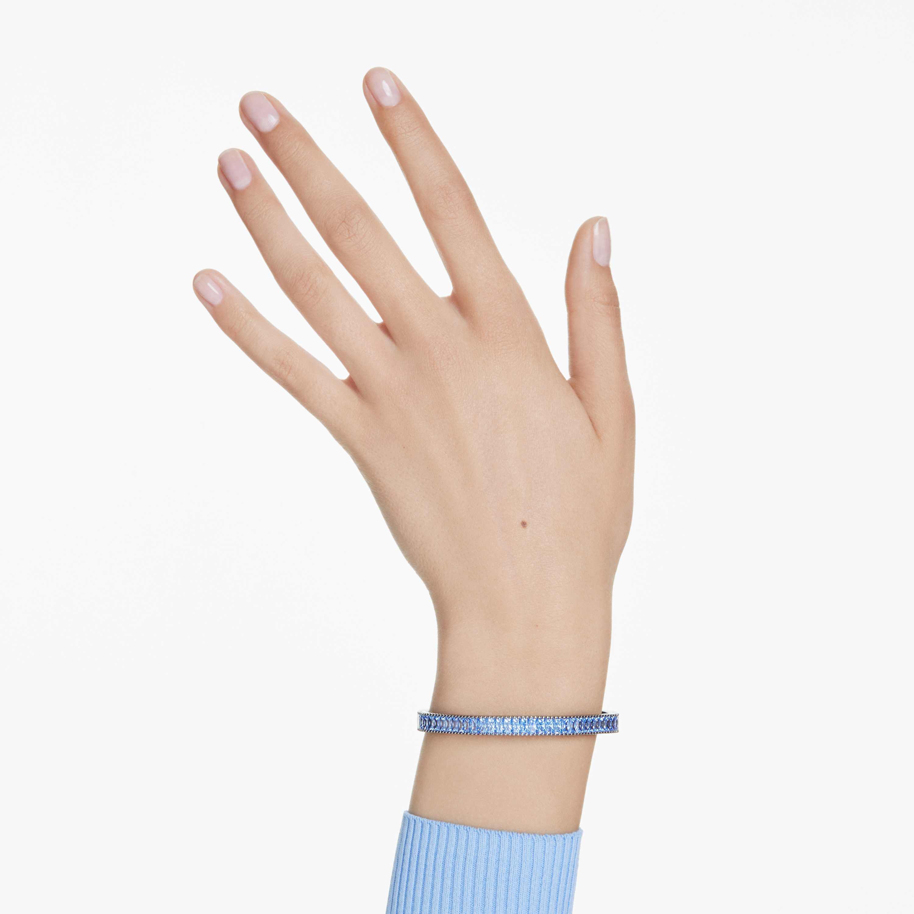 アクセサリー allblues square bangle Buy Swarovski Matrix bangle, Baguette cut, Blue, Ruthenium
