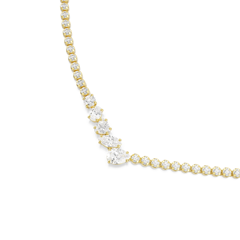 swarovski mesmera necklace  mixed cuts  white  18k gold finish
