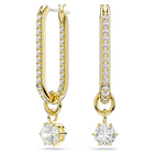 swarovski constella drop earrings round cut white gold tone plated