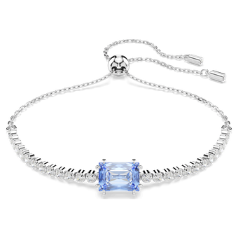 swarovski matrix tennis bracelet mixed cuts blue rhodium plated