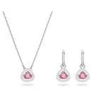 swarovski millenia set trilliant cut pink rhodium plated