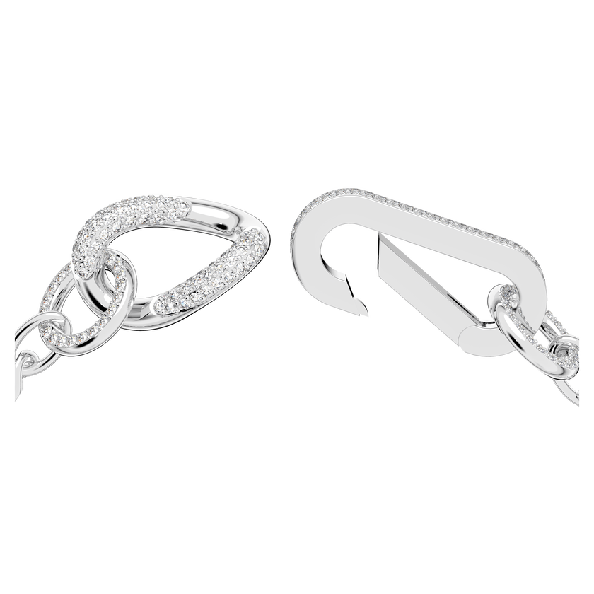 swarovski dextera bracelet  pav   mixed links  white  rhodium plated