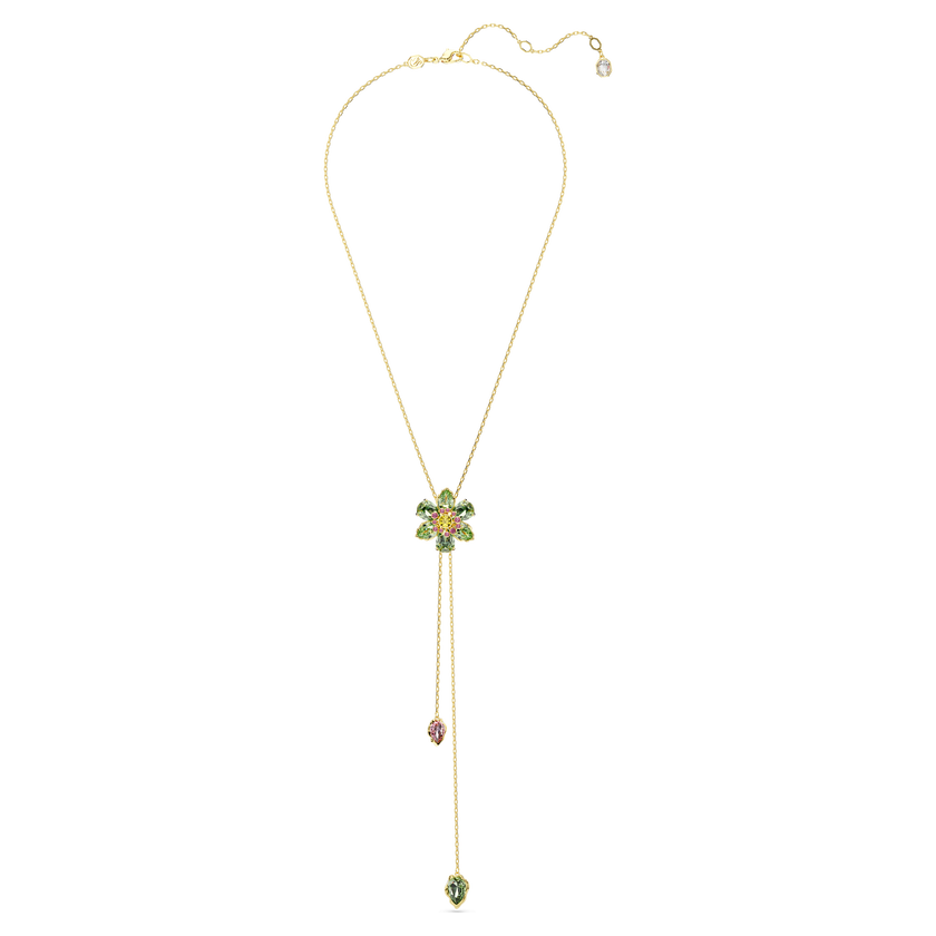 swarovski idyllia y pendant  mixed cuts  flower  multicolored  gold tone plated