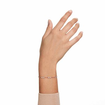 swarovski remix collection strand  round cut  white  rose gold tone plated