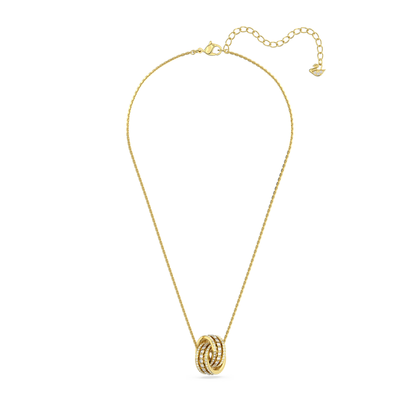 swarovski further necklace  intertwined circles  white  gold tone plated