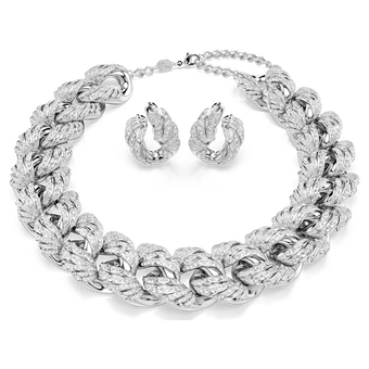 swarovski vienna set  set  2   mixed cuts  white  rhodium plated