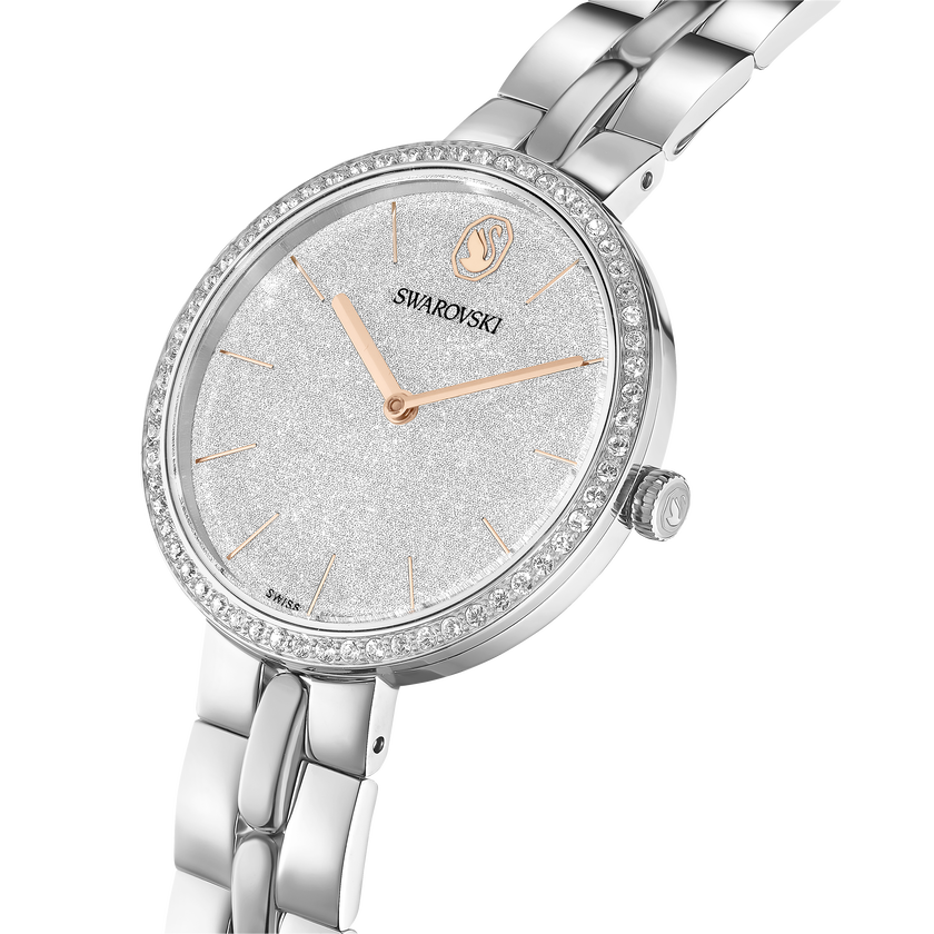 swarovski cosmopolitan watch  swiss made  metal bracelet  silver tone  stainless steel