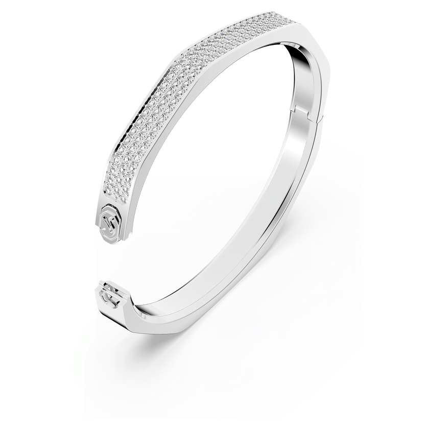 swarovski dextera bangle  octagon shape  white  rhodium plated