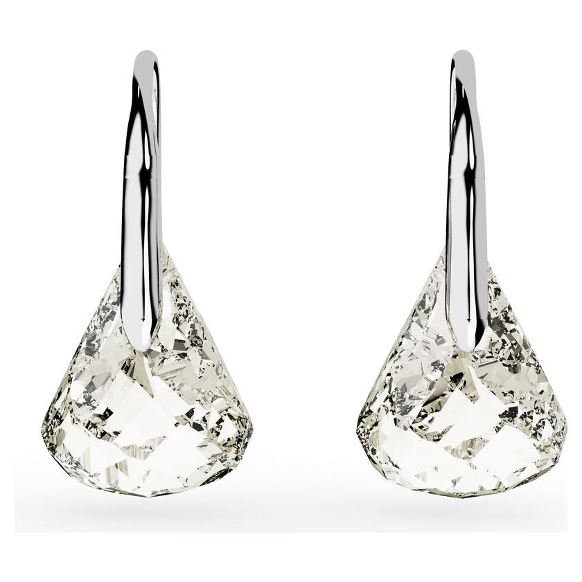 swarovski lunar drop earrings  gray  rhodium plated