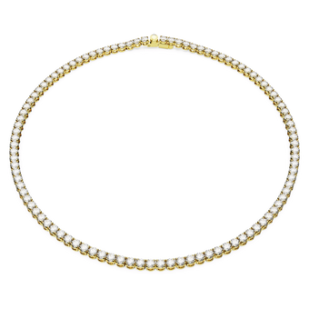 swarovski matrix tennis necklace round cut white gold tone plated